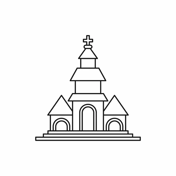 Icono de la iglesia, estilo de esquema — Vector de stock