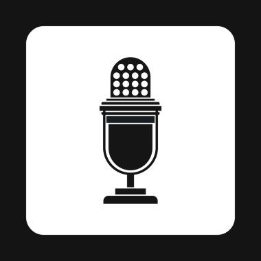 Retro mikrofon simgesi, basit tarzı