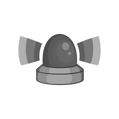 Polis sireni simge, siyah tek renkli stil