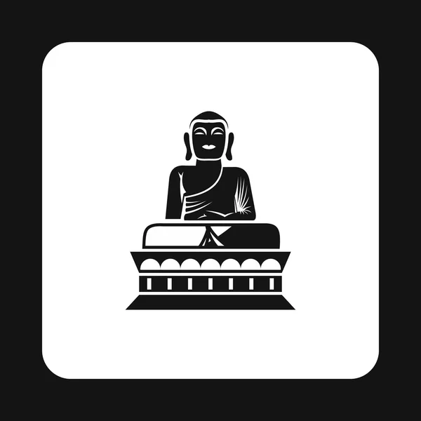 Buddha statue icon, simple style — Stock Vector