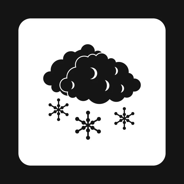 Wolken en sneeuw pictogram, eenvoudige stijl — Stockvector