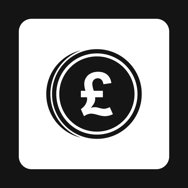 Monedas de libra icono, estilo simple — Vector de stock