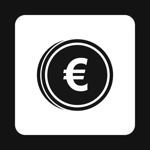 Значок монеты евро, простой стиль — стоковый вектор