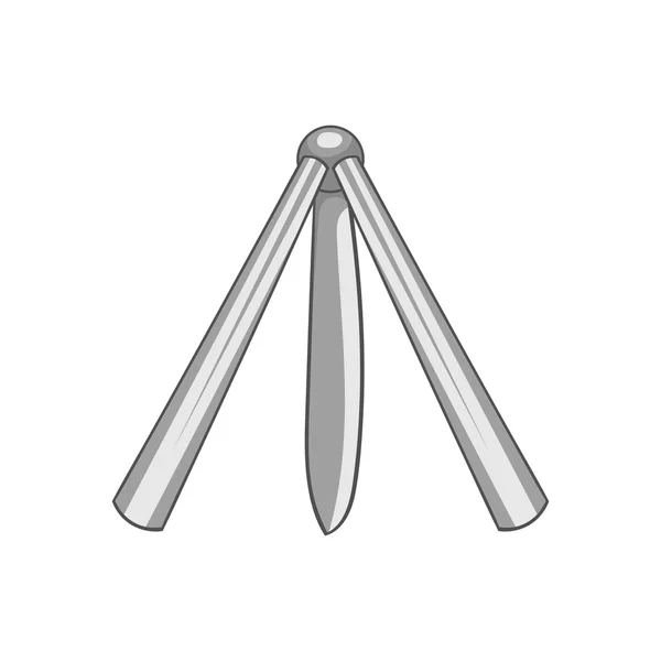 Folding knife icon, black monochrome style — Stock Vector