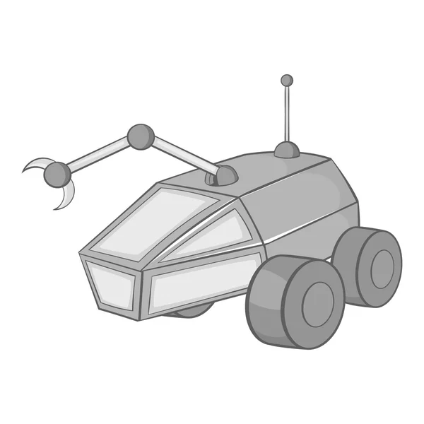 Mars Exploration Rover Symbol schwarz monochrom Stil — Stockvektor