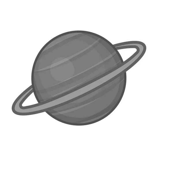 Икона планеты Саурн, черный монохромный стиль — стоковый вектор