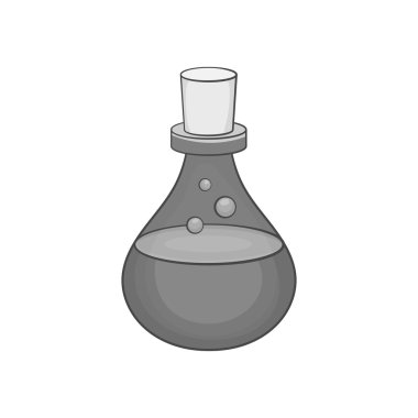 Test tüpü ile petrol simge, siyah tek renkli stil