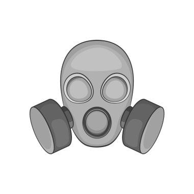 Gaz maskesi simgesi, siyah tek renkli stil