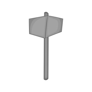 Balyozla simge, siyah tek renkli stil