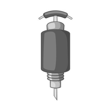 Araştırma jackhammer simgesi, siyah tek renkli stil