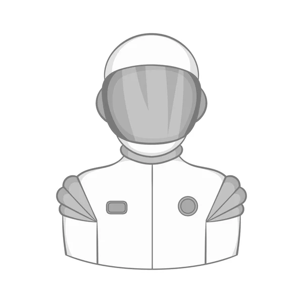 Astronauten-Ikone, schwarzer monochromer Stil — Stockvektor