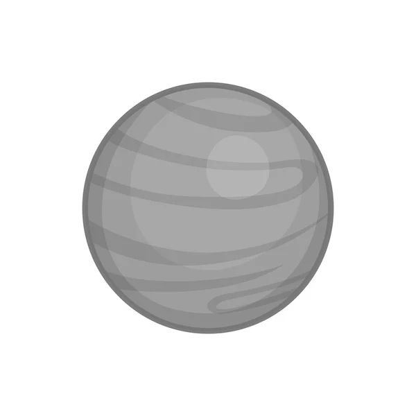 Jupiter planet ikon, svart monokrom stil — Stock vektor