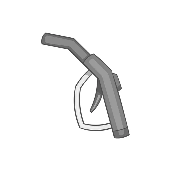 Gasoline pump nozzle icon, black monochrome style — Stock Vector