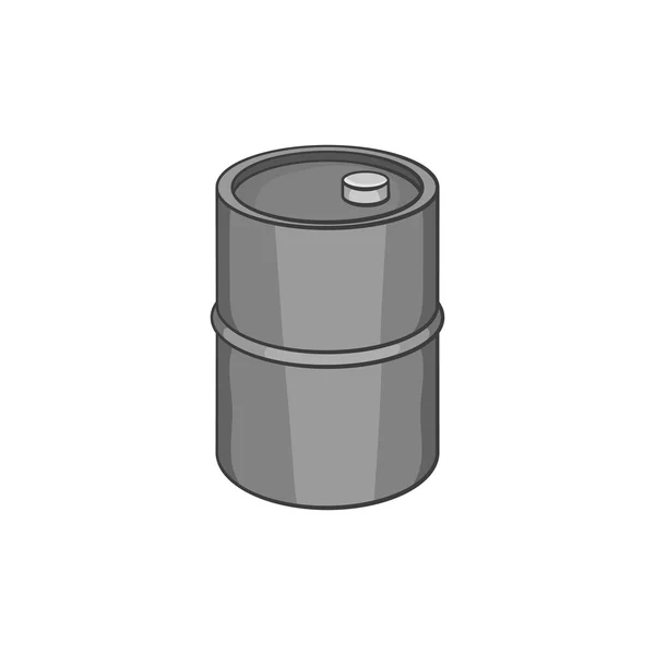 Oil barrel icon, black monochrome style — Stock Vector