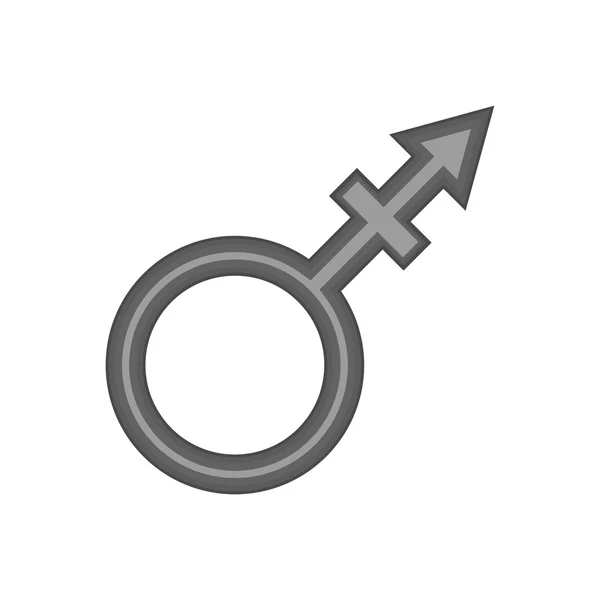 Transgender teken, zwarte monochroom pictogramstijl — Stockvector