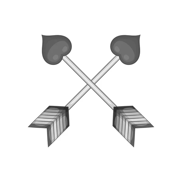 큐 피드 하트 아이콘의 2 개의 교차 화살표 — 스톡 벡터