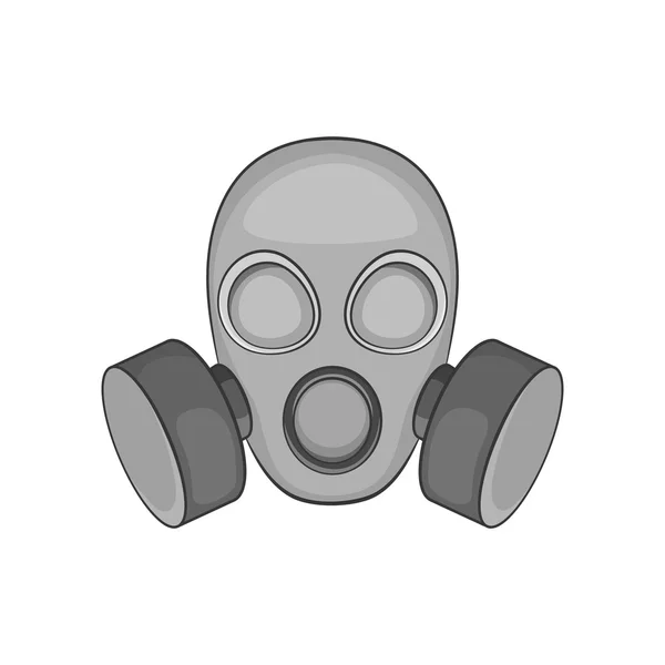 Gas mask ikon, fekete fekete-fehér stílus — Stock Vector