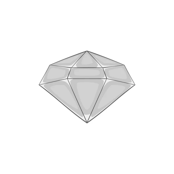 Icône diamant, style monochrome noir — Image vectorielle