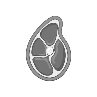 Protein yiyecek et simge, siyah tek renkli stil