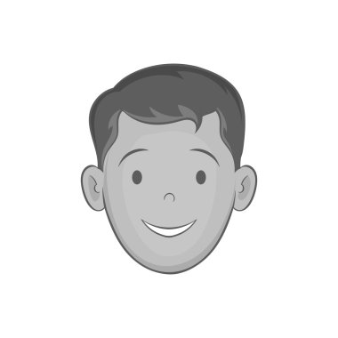 Adam yüz simgesi, siyah tek renkli stil