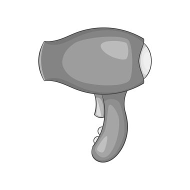 Saç kurutma makinesi simge, siyah tek renkli stil