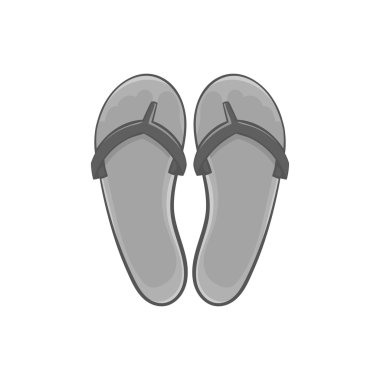 Flips flop simgesi, siyah tek renkli stil