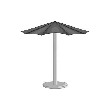 Plaj şemsiyesi simgesi, siyah tek renkli stil