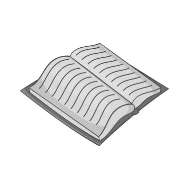 Metin simgesi, tek renkli stil ile kalın kitap açın