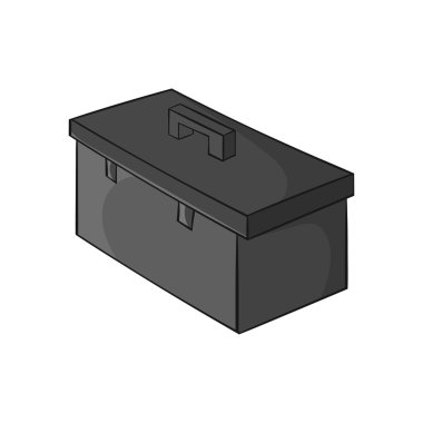 İnşaat bavul simgesi, siyah monokrom tarzı