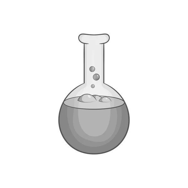 Icono del matraz de laboratorio, estilo monocromo negro — Vector de stock