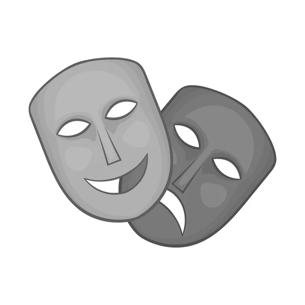 Masker pictogram, zwart-monochrome stijl — Stockvector