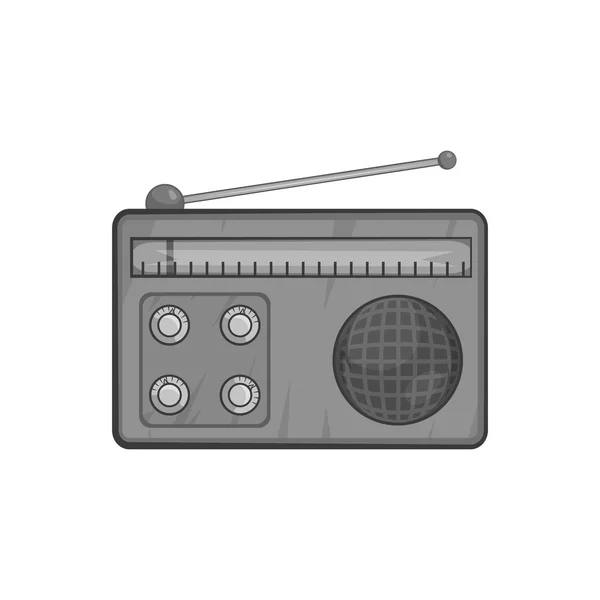 Icono de radio, negro estilo monocromo — Archivo Imágenes Vectoriales
