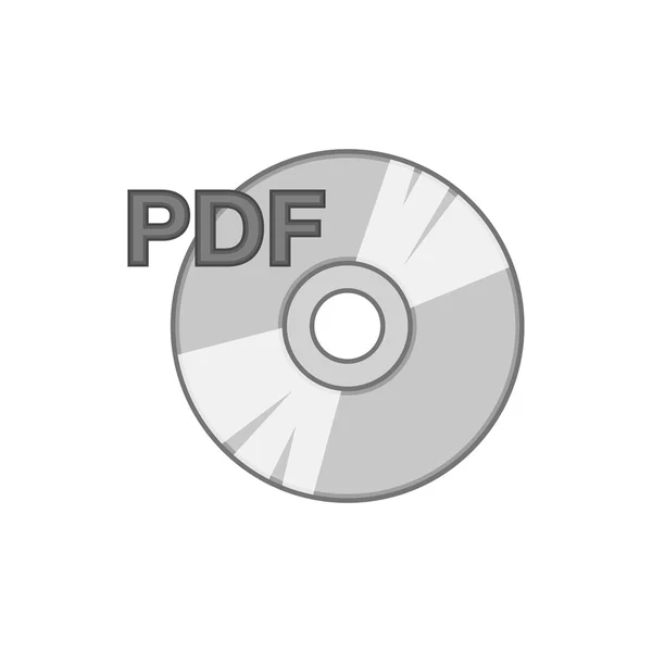 PDF book icon, black monochrome style — Stock Vector