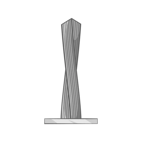 Icono de torre de Emirates, estilo monocromo negro — Archivo Imágenes Vectoriales