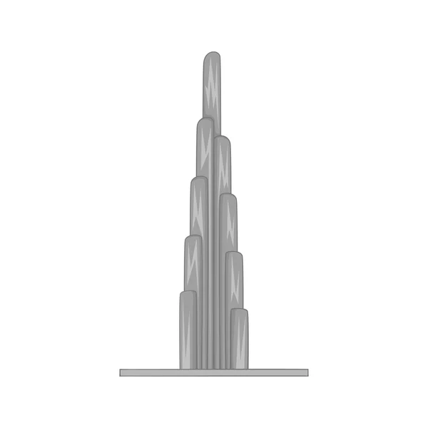 Icono de torre de Emirates, estilo monocromo negro — Archivo Imágenes Vectoriales