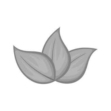 Üç yaprak simgesi, siyah tek renkli stil