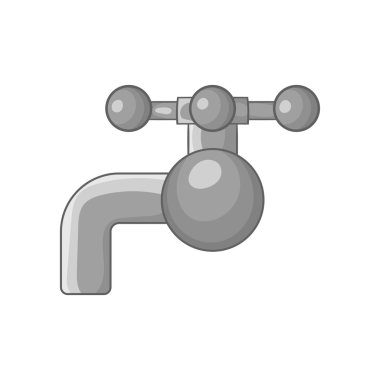 Boru simgesi üzerindeki vana, siyah monokrom tarzı