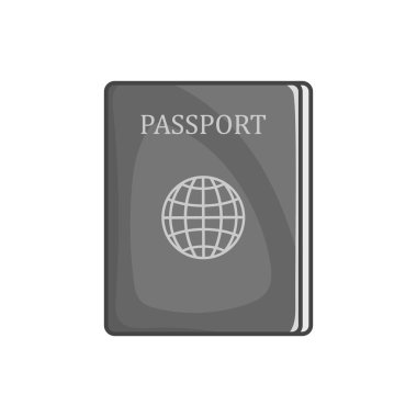 Pasaport simgesi, siyah tek renkli stil