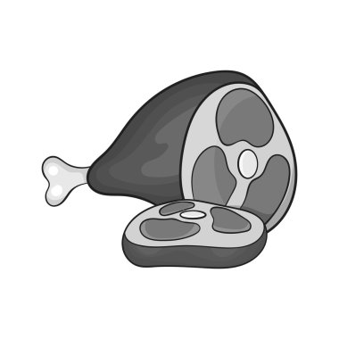 Et simgesi parçası, siyah tek renkli tarzı