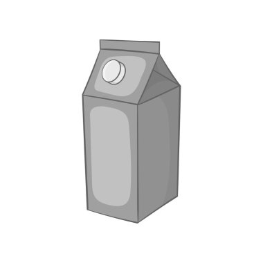 Süt kutusu simgesi, siyah monokrom tarzı