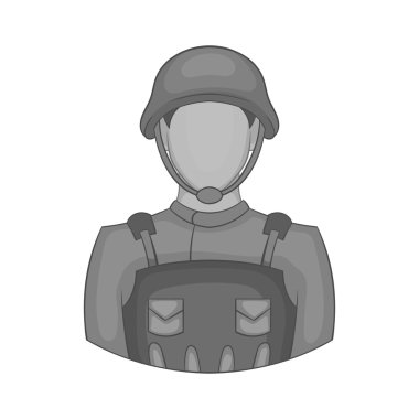 Asker simgesi, siyah tek renkli stil