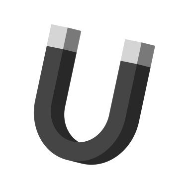 Mıknatıs simgesi, siyah monokrom tarzı