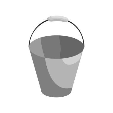 Kova simge, siyah tek renkli stil