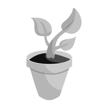 Pot ağaç kutsal kişilerin resmi, siyah tek renkli stil