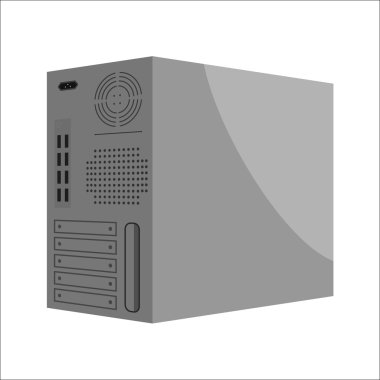 Bilgisayarın sistem birimi arka parça simgesi