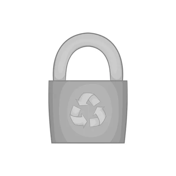 Padlock with recycling symbol icon — Stock Vector