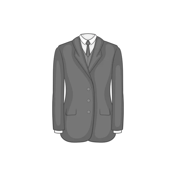 Man suit with tie icon, black monochrome style — Stock Vector