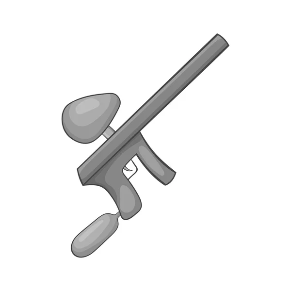 Paintball fegyver ikon, fekete fekete-fehér stílus — Stock Vector