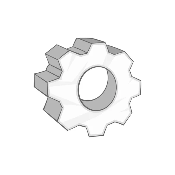 Gear icon, black monochrome style — Stock Vector