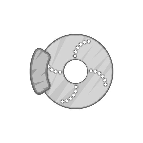 Значок дискового тормоза, черный монохромный стиль — стоковый вектор